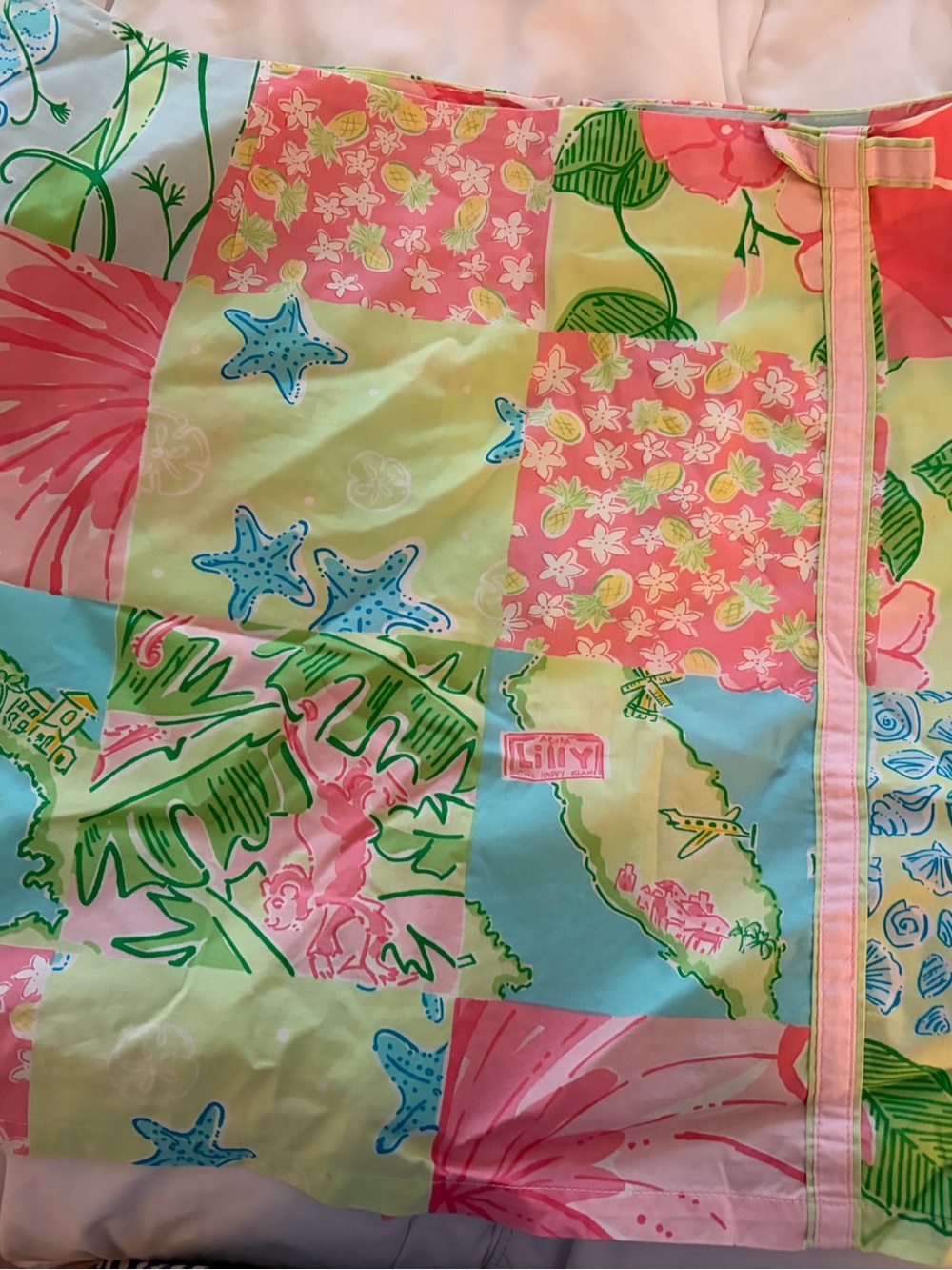 Vintage Lilly Pulitzer Pastel Patchwork Skirt - Pink, Mint, Sky Blue
